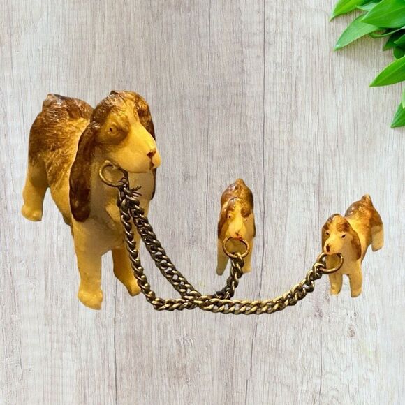 Vintage Tiny Dog Figurines Mom and Puppies Occupied Japan Cocker Spaniel - Picture 6 of 9